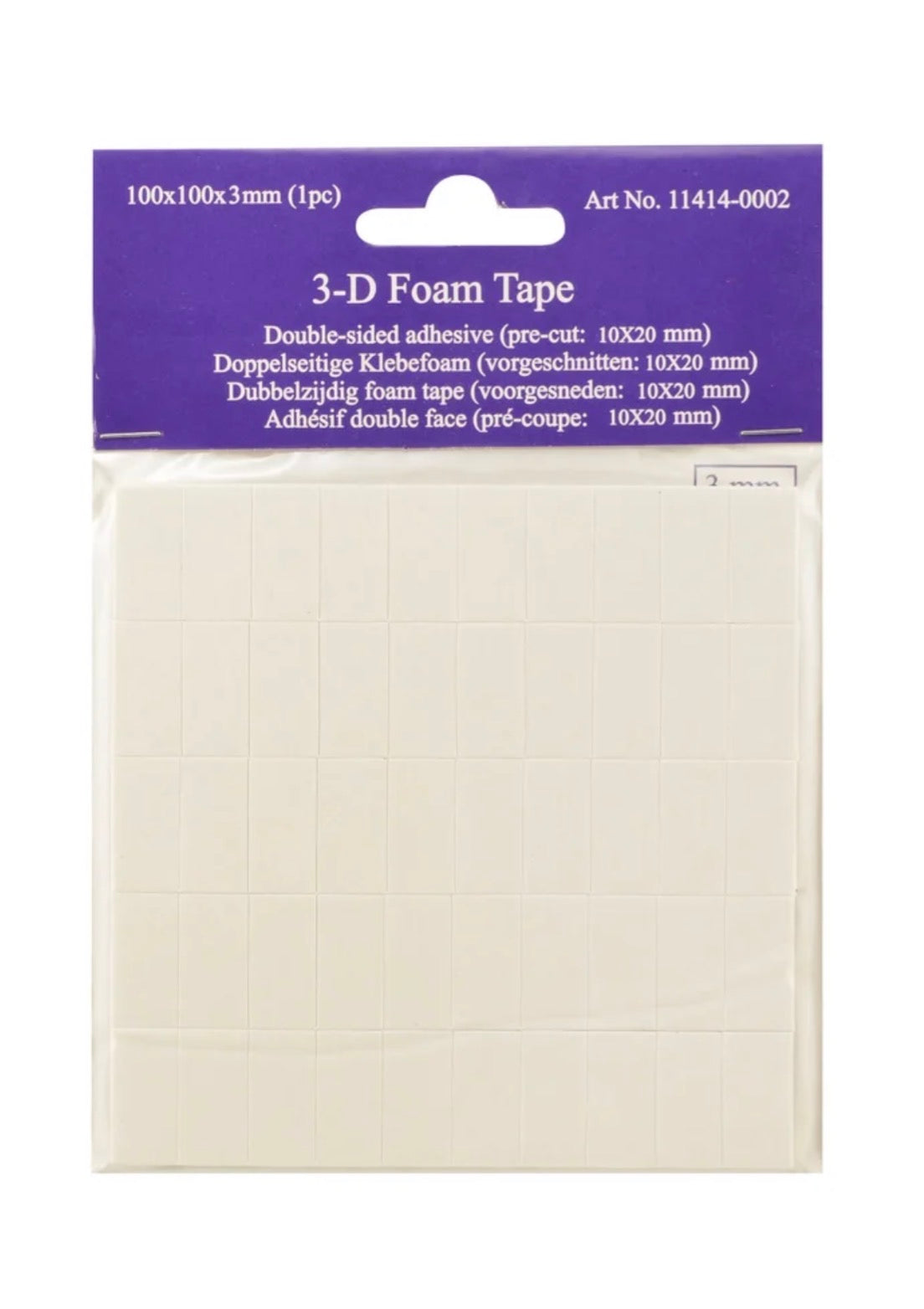 Vaessen Creative • Doppelseitiges Schaumstoff Klebeband Pads 10x20x3mm 50St.