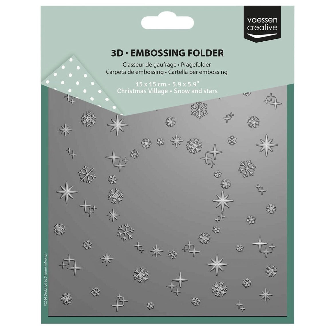 Vaessen Creative • 3D Prägefolder Schnee & Sterne 15x15cm