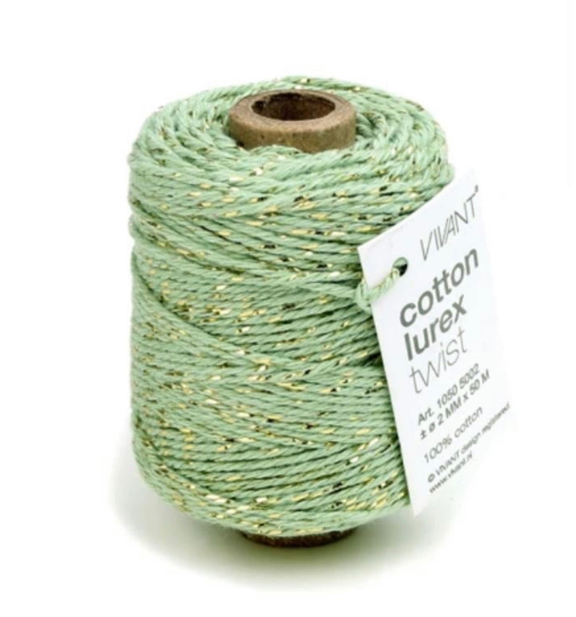 Cotton Lurex - hell Olive Grün