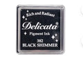 Tsukineko - Delicata Small Ink Pad "Black Shimmer" Metallic Stempelkissen
