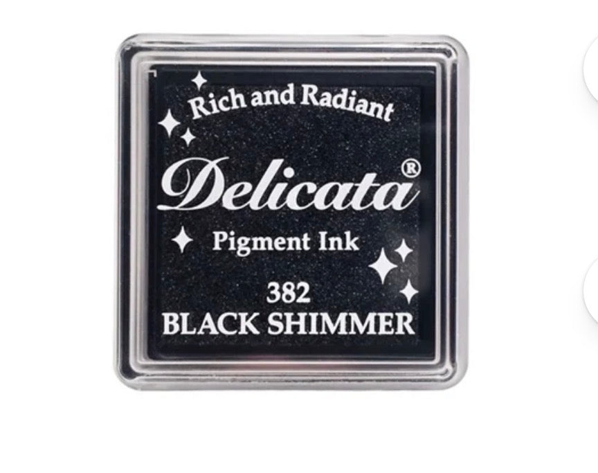 Tsukineko - Delicata Small Ink Pad "Black Shimmer" Metallic Stempelkissen