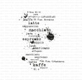 Unmontierter Gummistempel - Mixed Coffee text Hintergrund Stempel