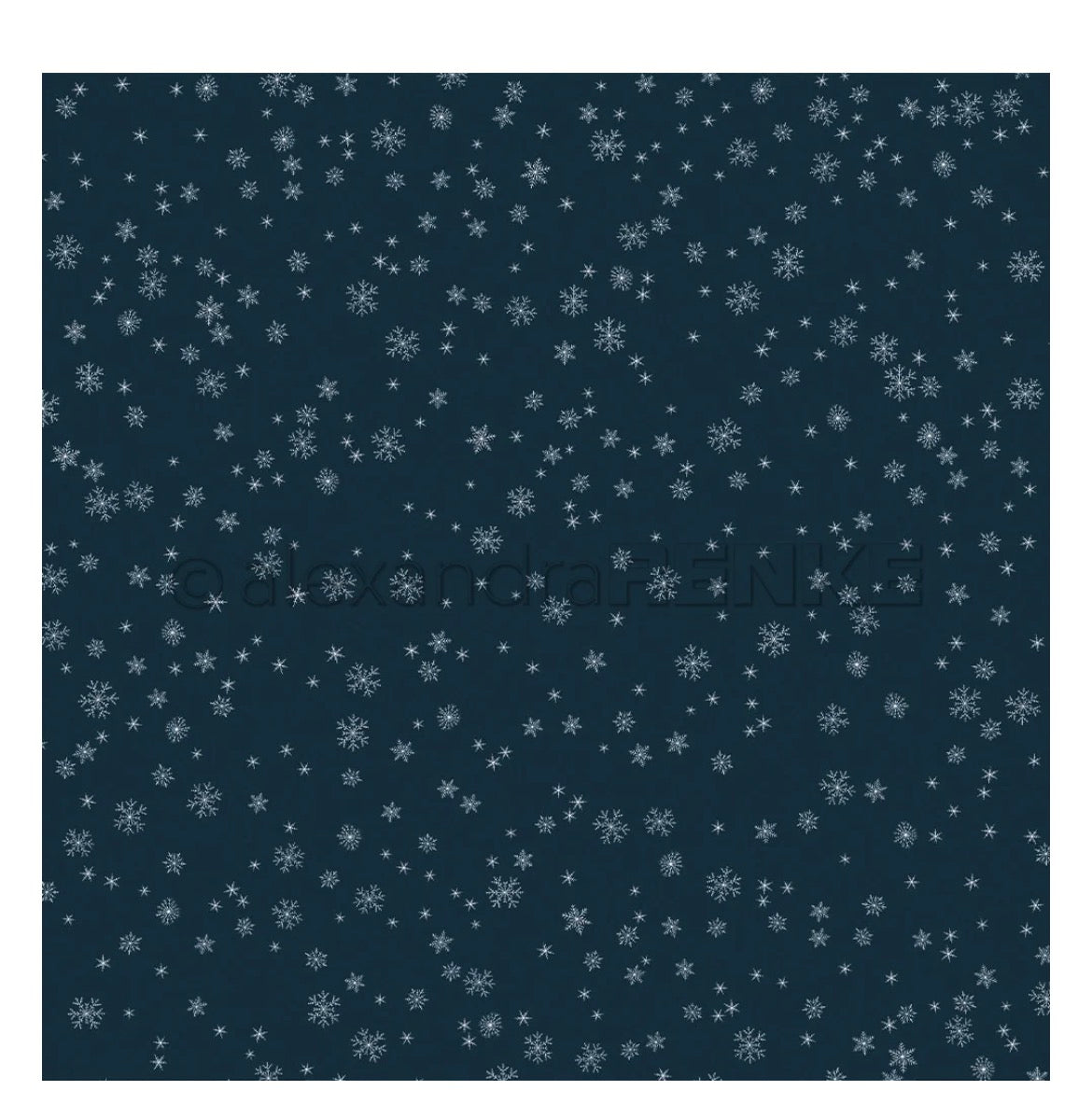 Designpapier 'Schneeflocken auf Premiumblau' 200g/m²