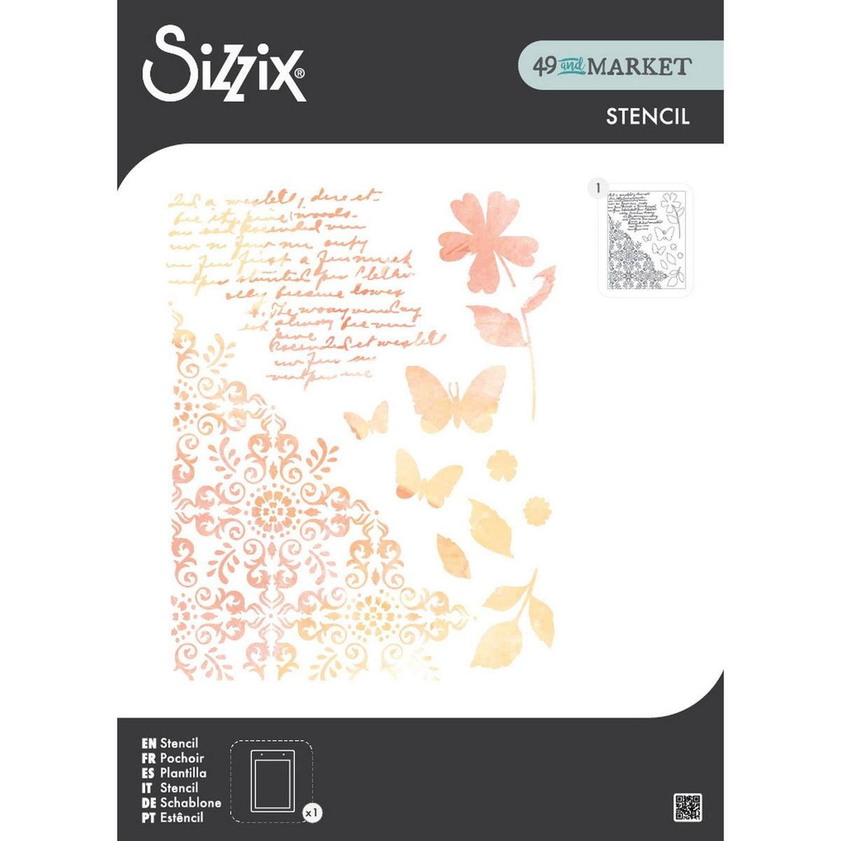 Sizzix • A4 Stencil 1Stück Petal Play by 49 & Market