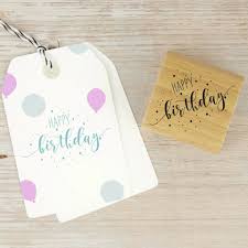 Stempel "Happy Birthday" mit Konfetti