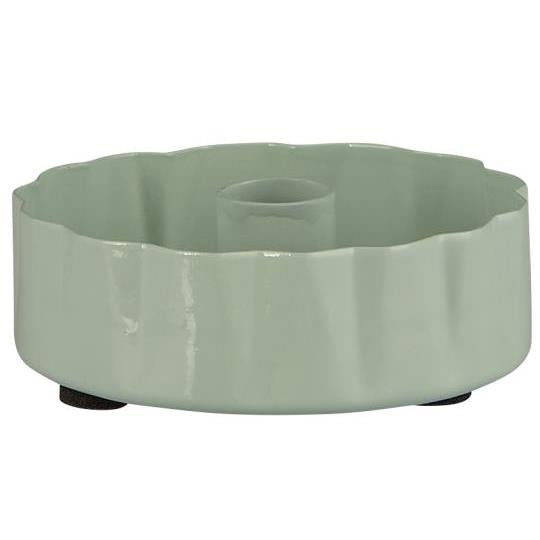 Kerzenhalter gewellte Kante green tea