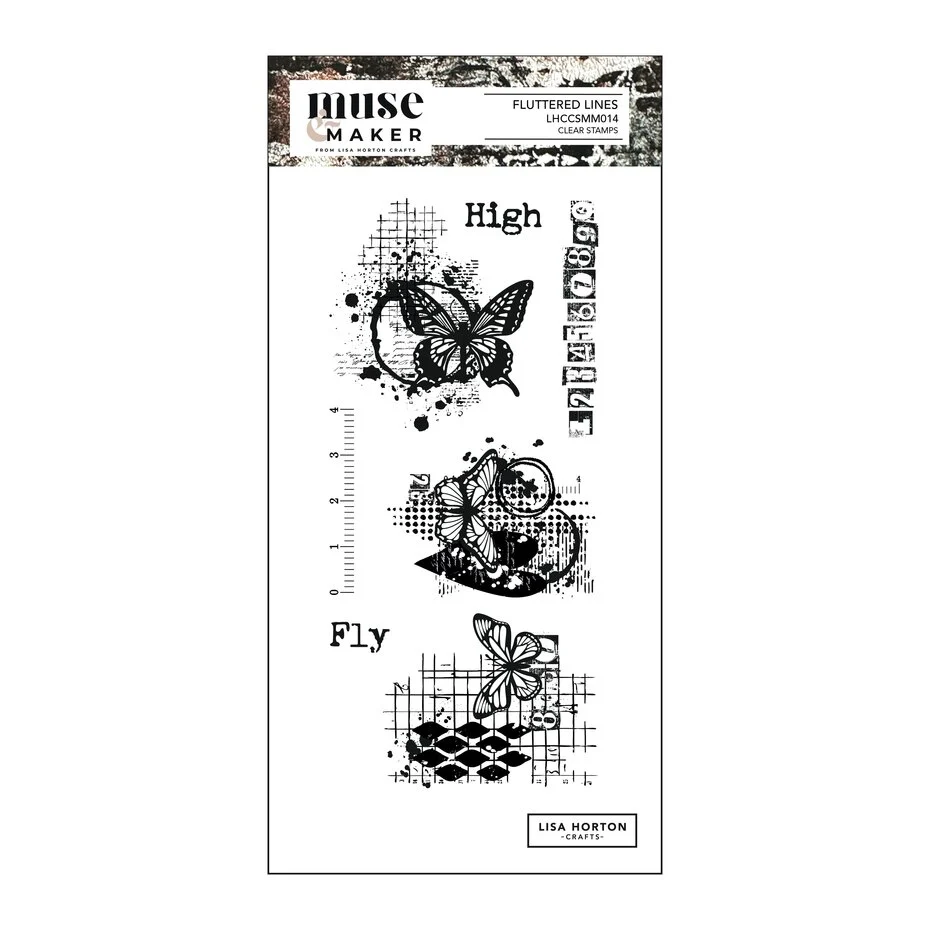 Lisa Horton Crafts - Muse & Maker DL Clear Stamp Set Fluttered Lines