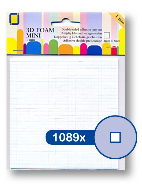 JEJE Produkt 3D Foam Mini 3 mm x 3 mm x 1 mm - 3D Klebepads