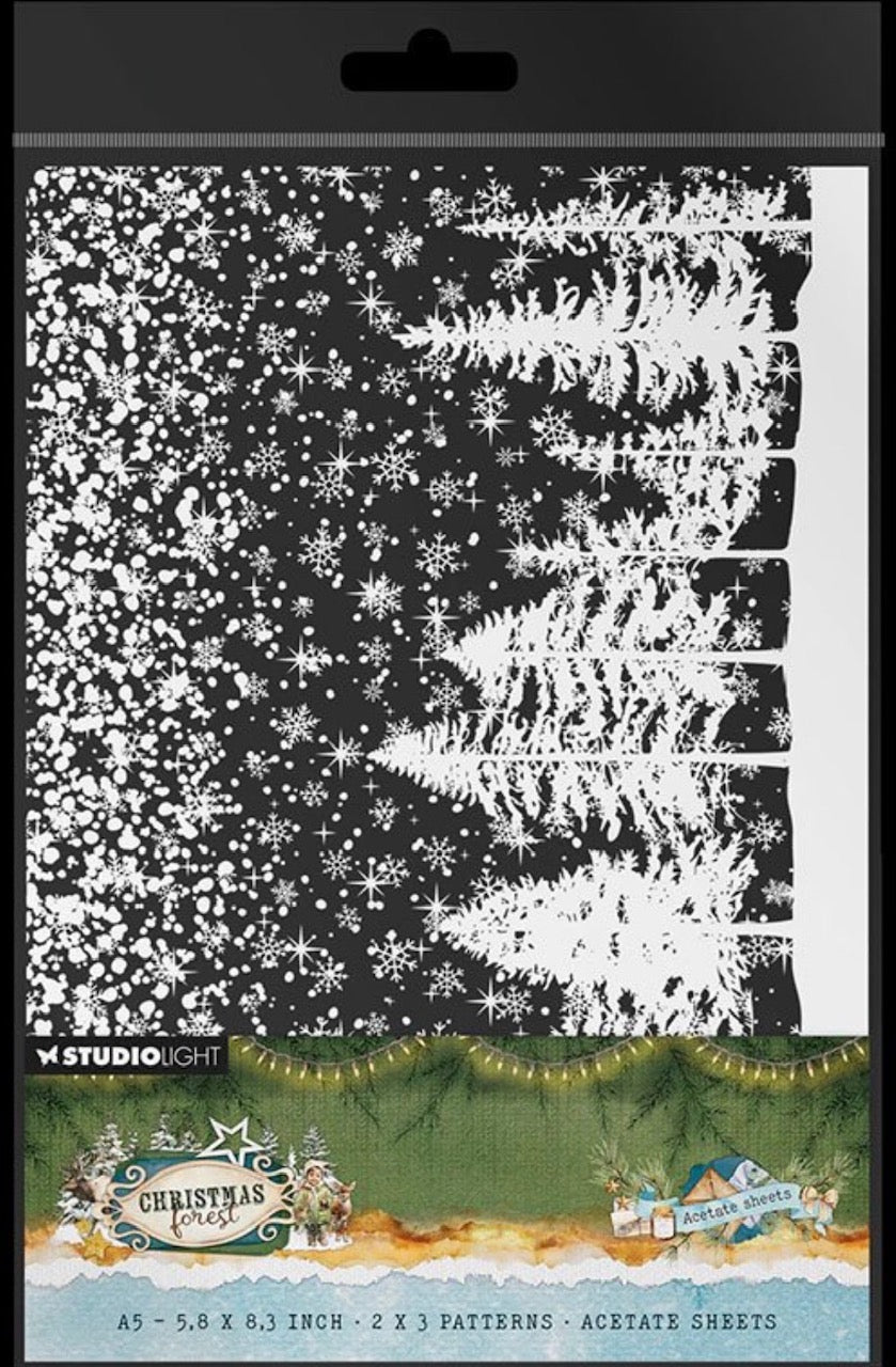 Studio Light - A5 Acetate Sheets - Christmas Forest - Snow & Landscape