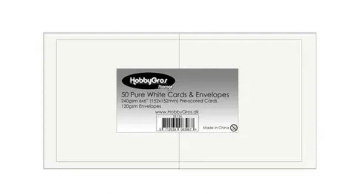 Cards & Envelopes 6x6 Inch Pure White -50 Stück