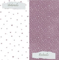 Designpapier - Basic - Malve - Doodle Herzen + Sprenkel - Doppelseitig bedruckt
