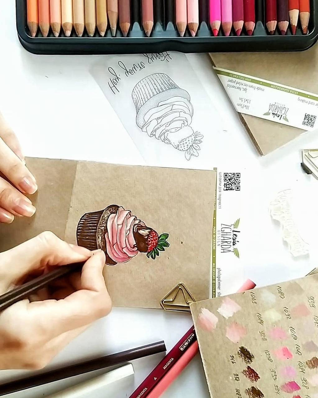 Erdbeer Cupcake - Stempel