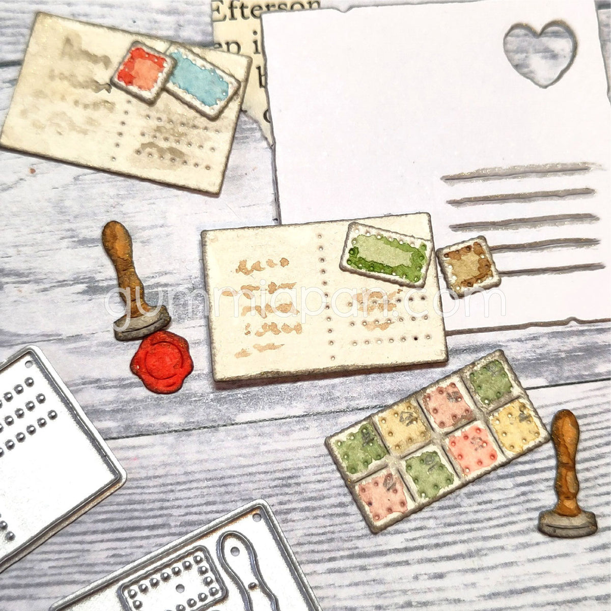 Mini Siegel. Briefmarken und Brief