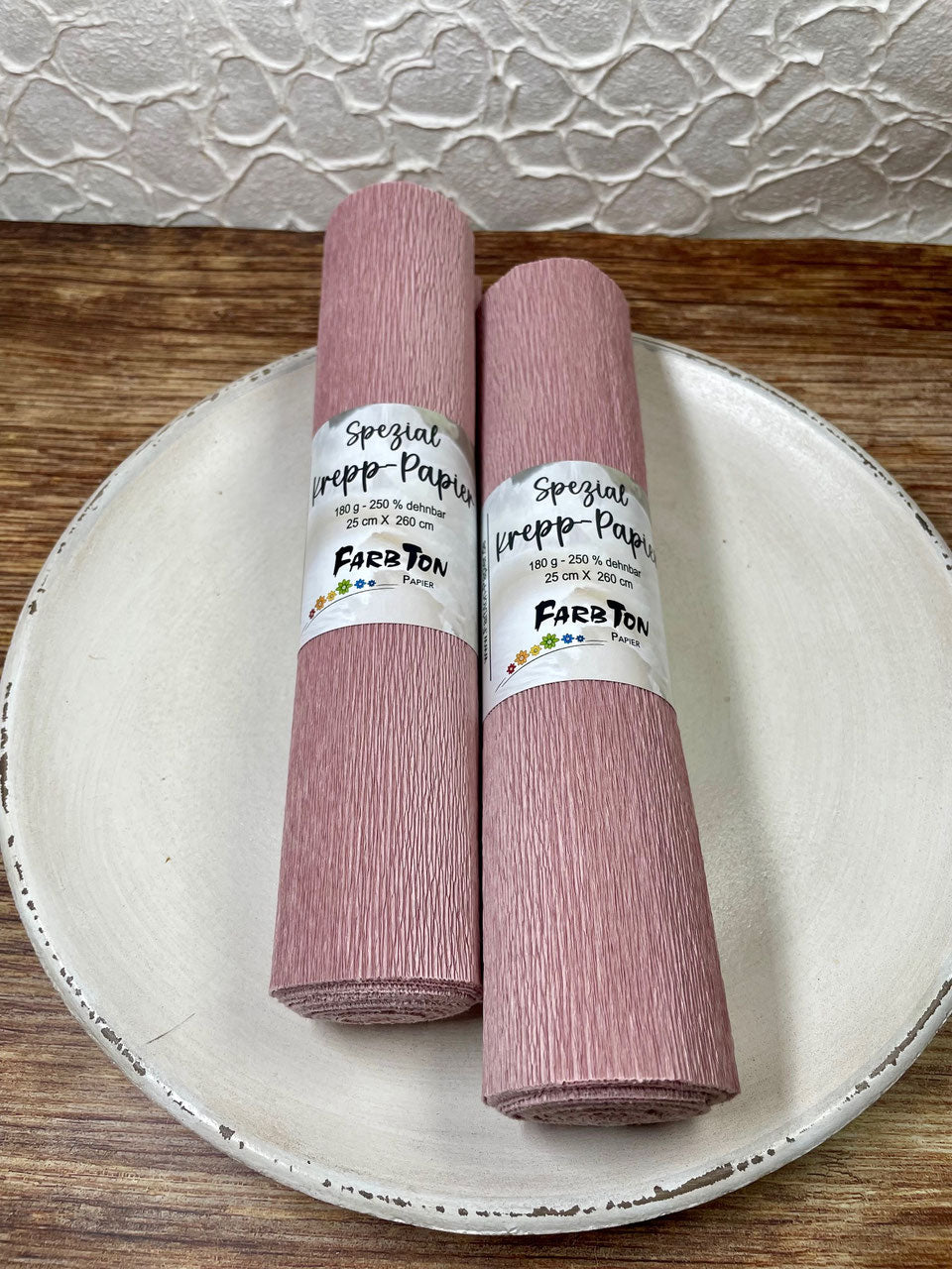 Farbton: Krepp-Papier - 180g / 260% dehnbar : Rosenblüte
