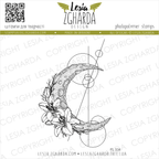 Mond mit Lilien und Geometrischem Hintergrund