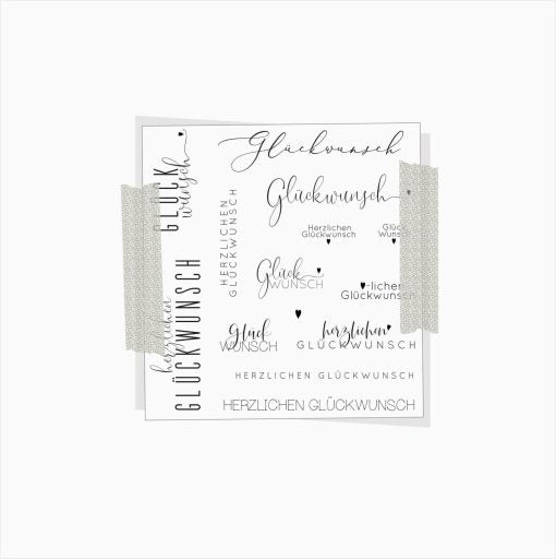 Klarsichtstempel „Glückwunsch“