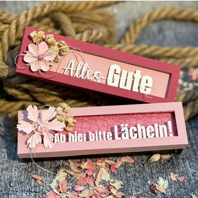 Kleine Rechteckige Box für Schriftstanzen