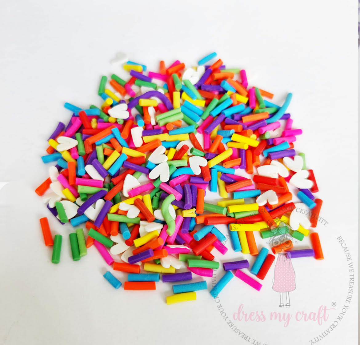 Shaker Element: Herz mit Regenbogen Sprinkles