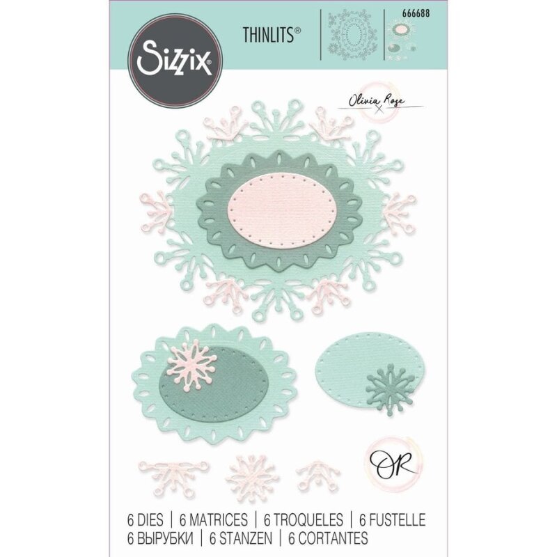 Sizzix Thinlits Die by Olivia Rose Snowflake Labels