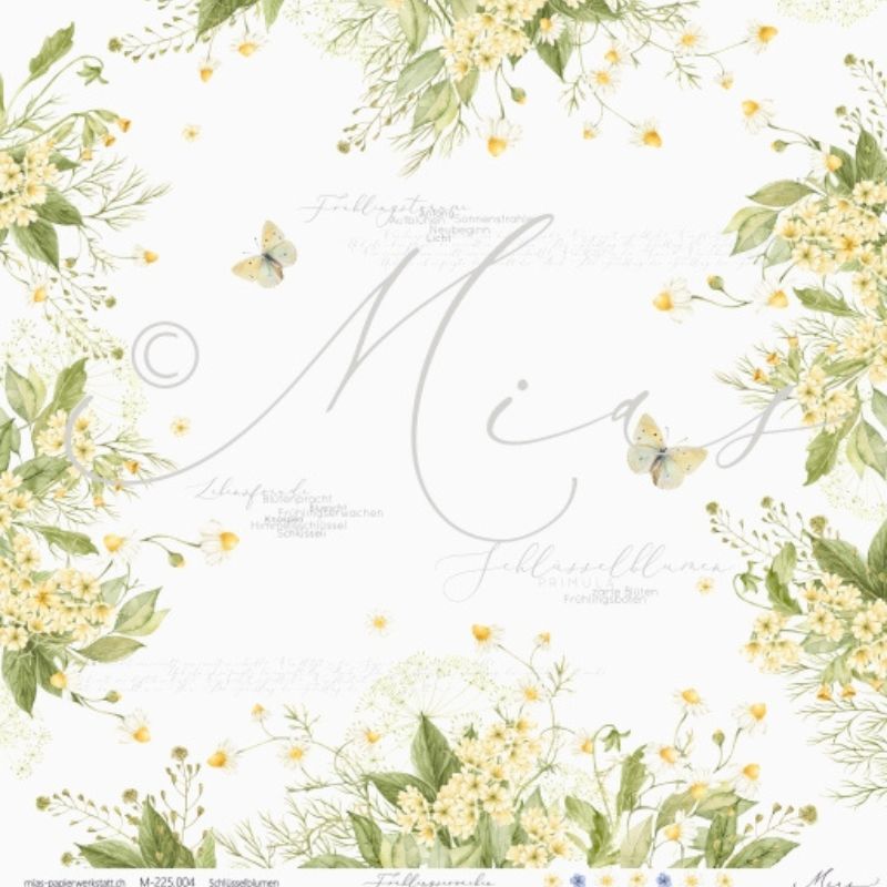 Designpapier Schlüsselblumen – Frühlingserwachen