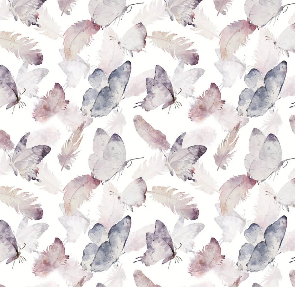 Designpapier - Hintergrund-Schmetterlinge & Federn