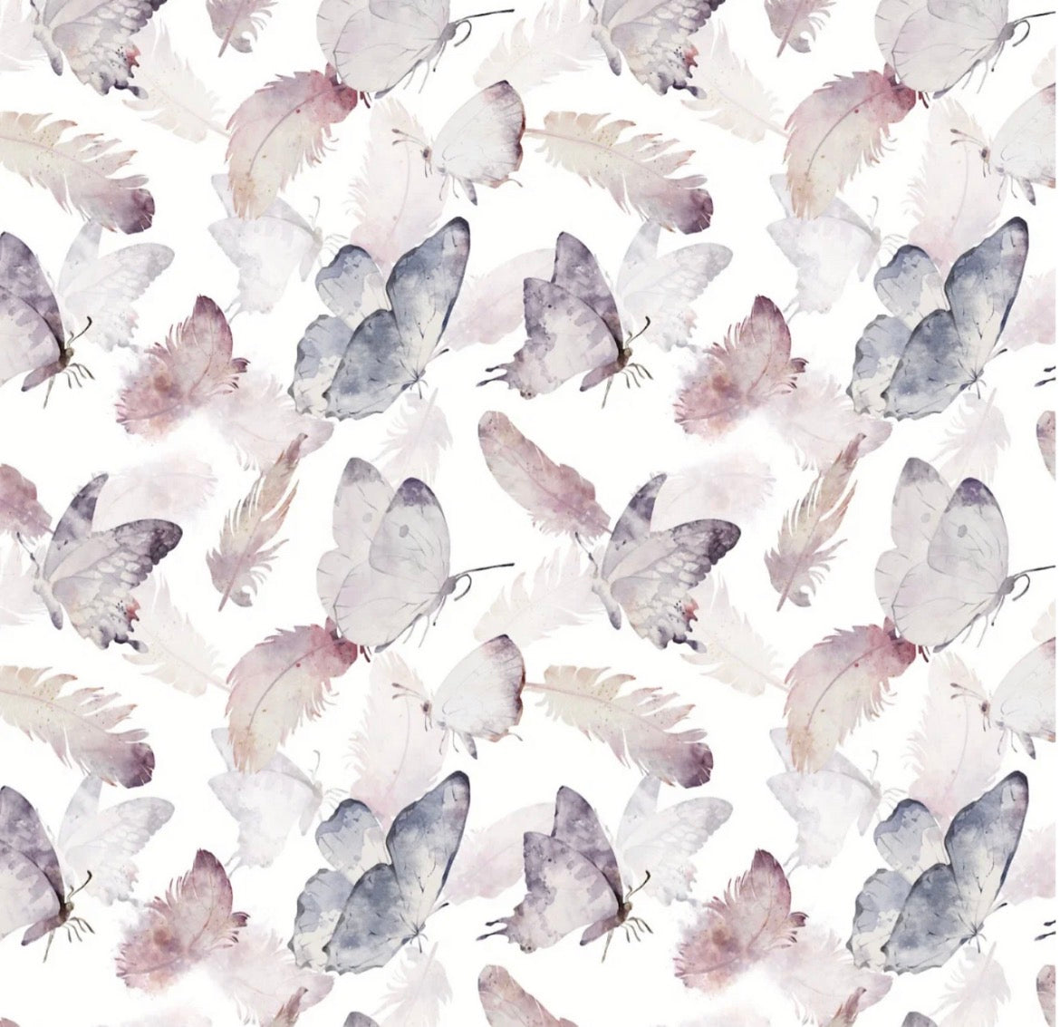 Designpapier - Hintergrund-Schmetterlinge & Federn