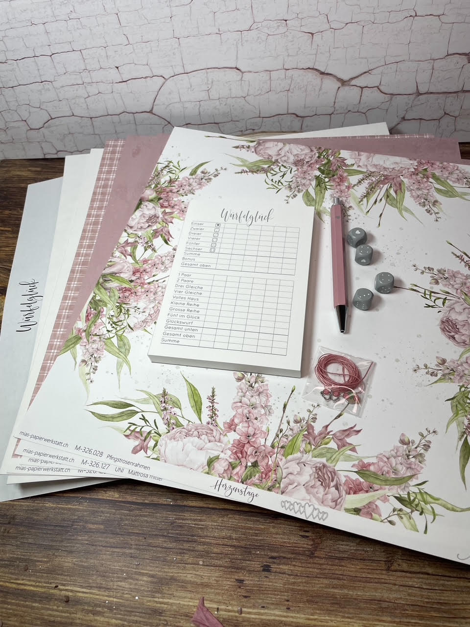 Würfelglück Verpackung - rosa : Materialpaket