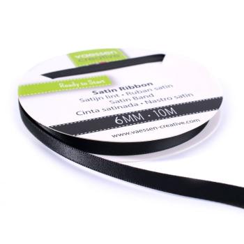 Satinband: Schwarz - 6mm