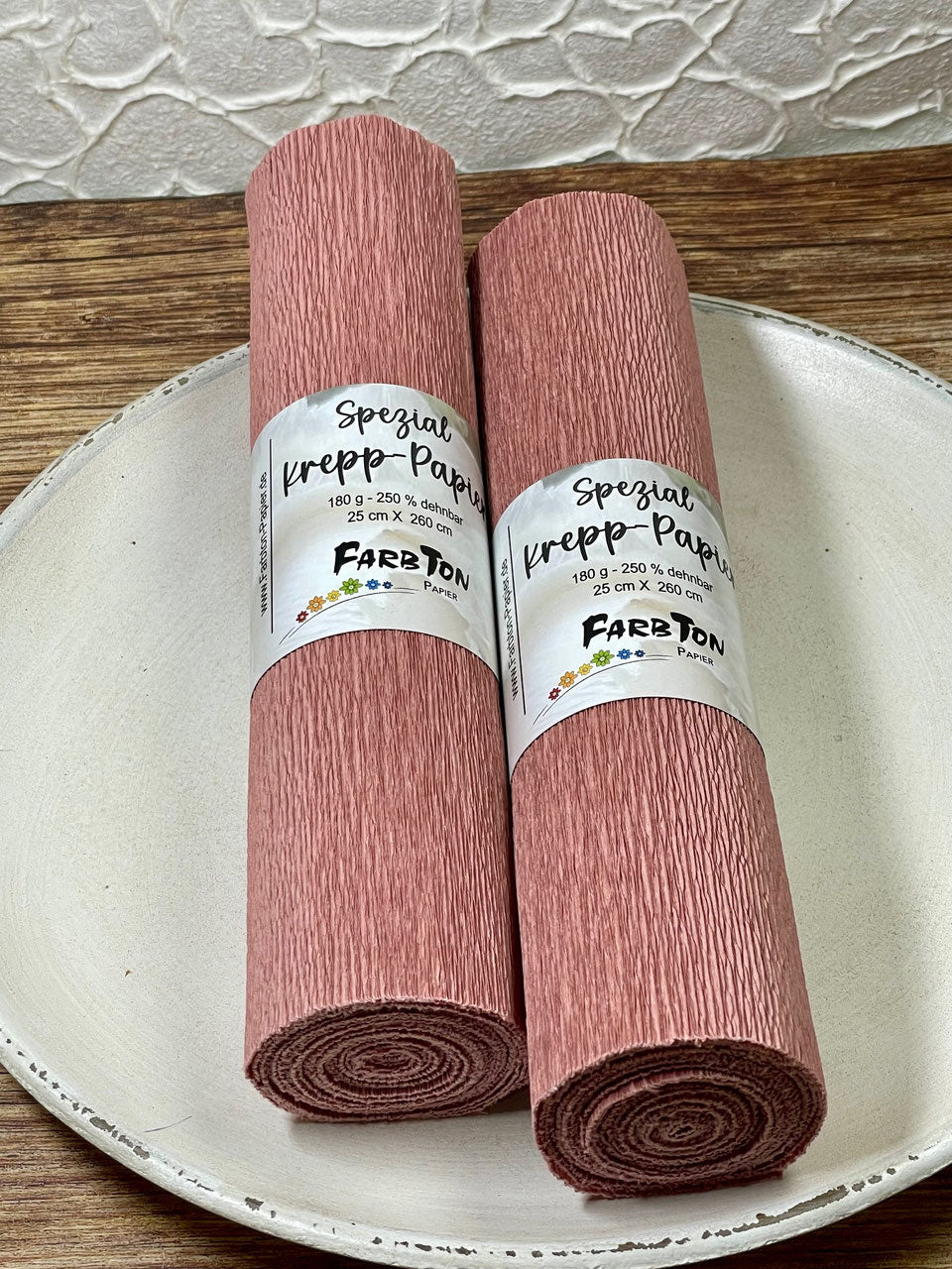 Farbton: Krepp-Papier - 180g / 260% dehnbar : Altrosa