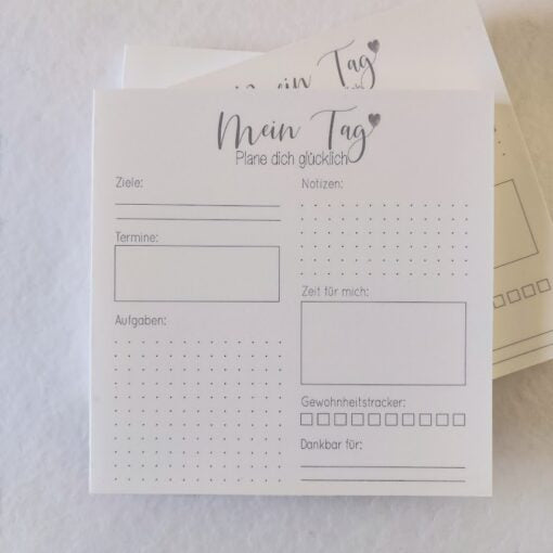 Notizblock „Mein Tag“ 15×15