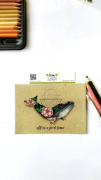 Wal mit Blumen - Stempel
