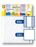 JEJE Produkt 3D Foam Rectangles 12x12 mm & 12x6 mm x 2 mm - 3D Klebepads