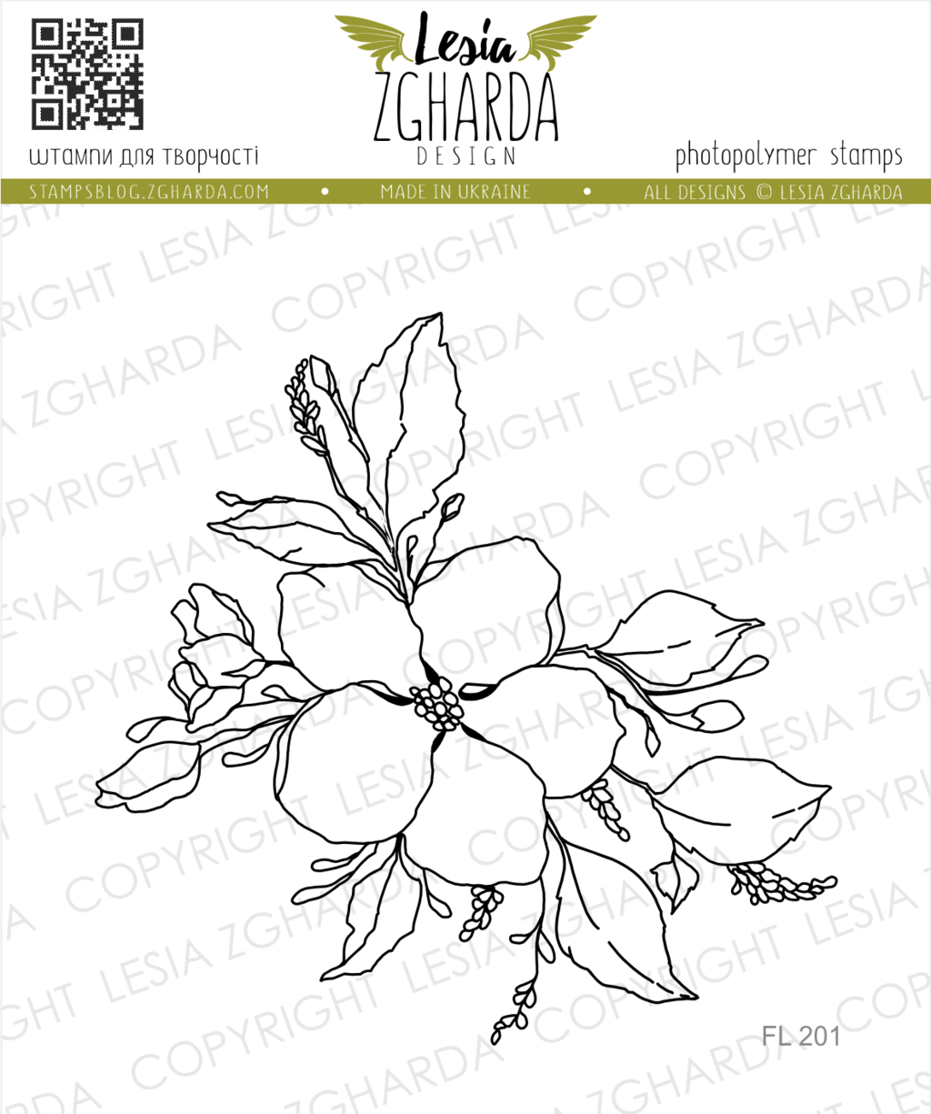 Kirschblüten Kontur - Stempel
