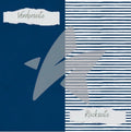 Designpapier - Basic - Marineblau - Streifen + Uni - Doppelseitig bedruckt
