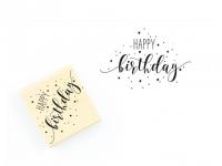 Stempel "Happy Birthday" mit Konfetti