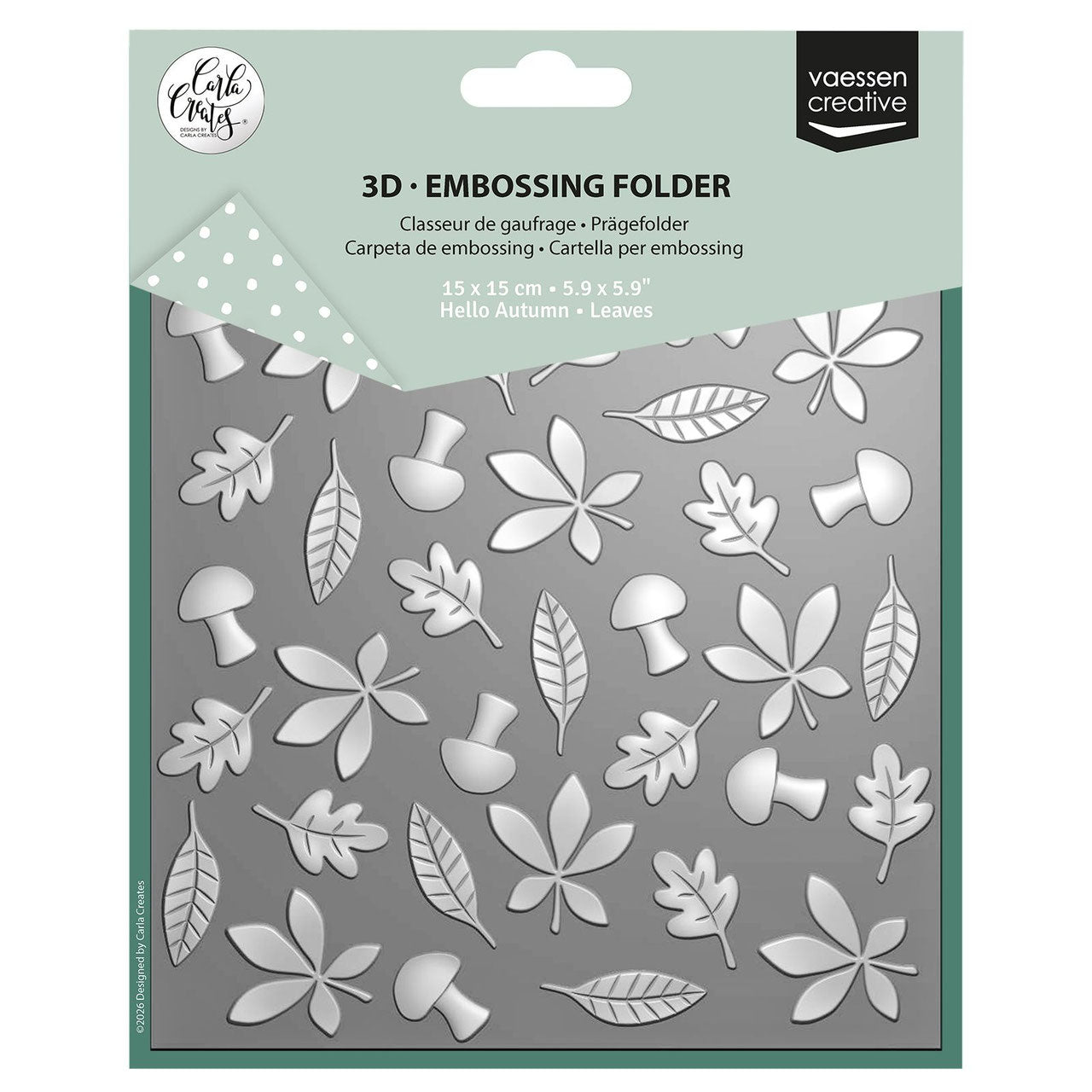 Vaessen Creative • 3D Prägefolder by Carla Creates Leaves 15x15cm